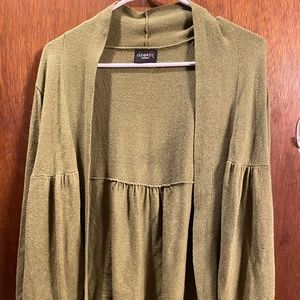 Olive green short length cardigan